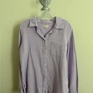 J. Crew Purple Casual Button Down Gauze Shirt Classic Collar